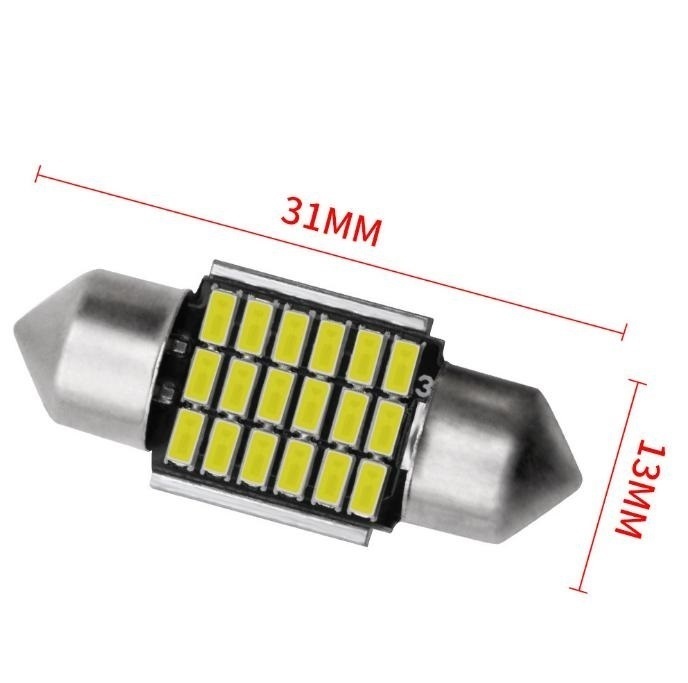 LDL3425# T10 x 31mm 18連3014チップ 10個(gè)セット 車ランプ LED ルームランプ ポジションランプ 12V 車検対応