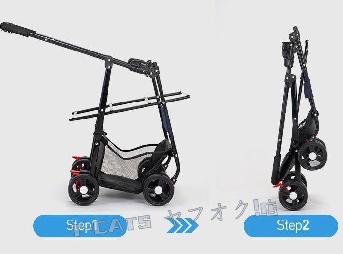 ☆新品ペットカート 折りたたみ 軽量 ペット4輪ホルダー収納耐荷重15kg中型犬小型犬介護(hù)用散歩用犬貓カートシニア犬グリーン