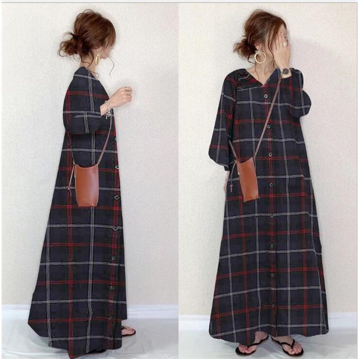 LDL1416# ロングワンピース シャツワンピース レディース 40代 Vネック シャツワンピース レディース 40代 キレイめ マキシ丈ワンピース 春