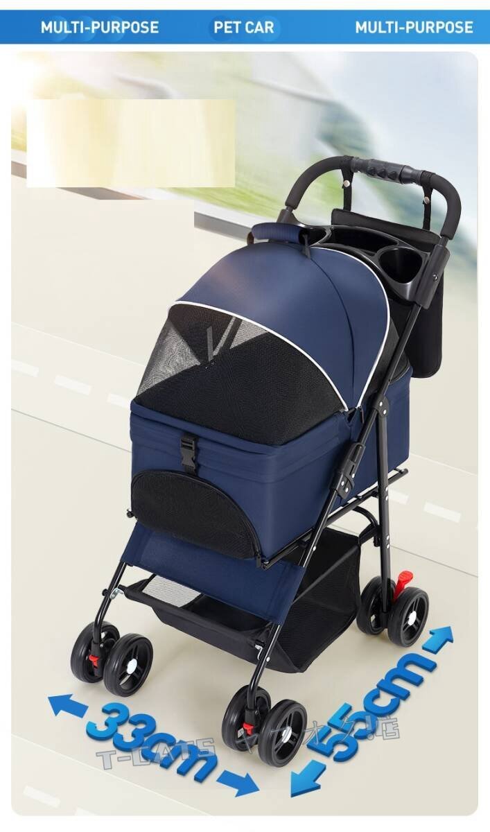 ☆新品ペットカート 折りたたみ 軽量 ペット4輪ホルダー収納耐荷重15kg中型犬小型犬介護(hù)用散歩用犬貓カートシニア犬グリーン