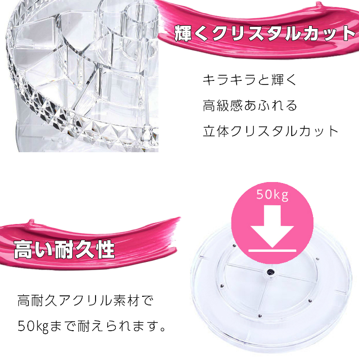 CSN241#コスメボックス 360°回躟式 コスメ ワゴン セット アクリル ケース 化粧入れ 化粧箱 大容量 ストア