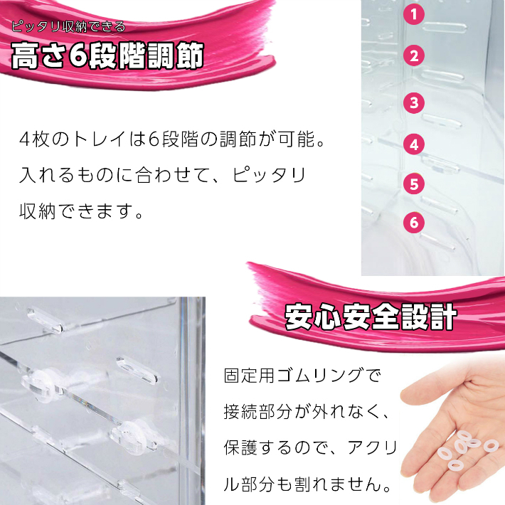 CSN241#コスメボックス 360°回躟式 コスメ ワゴン セット アクリル ケース 化粧入れ 化粧箱 大容量 ストア