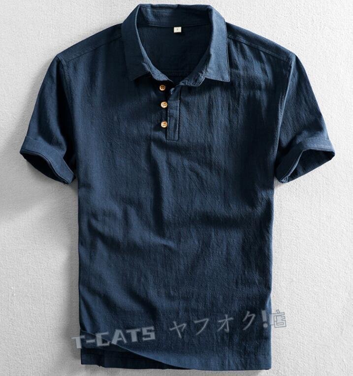 ☆新品春夏半袖シャツ メンズ リネン 麻100% ワイシャツ スリム Tシャツ カジュアルシャツ ビジネス 紳士服 清涼感 快適 S~5XL選択