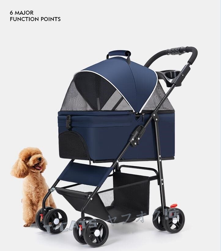 ☆新品ペットカート 折りたたみ 軽量 ペット4輪ホルダー収納耐荷重15kg中型犬小型犬介護(hù)用散歩用犬貓カートシニア犬グリーン