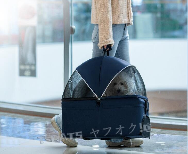 ☆新品ペットカート 折りたたみ 軽量 ペット4輪ホルダー収納耐荷重15kg中型犬小型犬介護(hù)用散歩用犬貓カートシニア犬グリーン