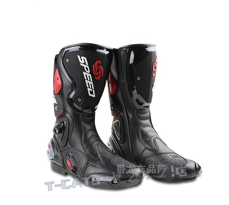 ☆新品バイク用ブーツ バイク靴 レーシングブーツ PRO SPEED バイク用レーシングブーツ オートバイ靴 （26.5-27cm）43サイズ 黒