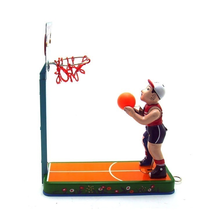 LDL3346# двигаться жестяная пластина. игрушка баскетбол плеер retro Vintage коллекция часы приспособление игрушка подарок 