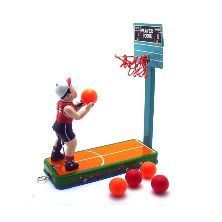 LDL3346# двигаться жестяная пластина. игрушка баскетбол плеер retro Vintage коллекция часы приспособление игрушка подарок 