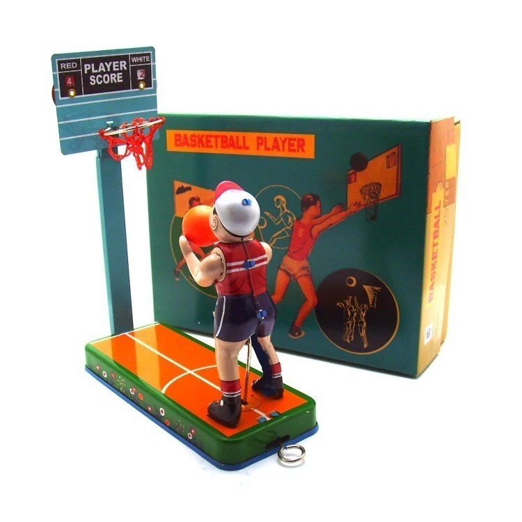 LDL3346# двигаться жестяная пластина. игрушка баскетбол плеер retro Vintage коллекция часы приспособление игрушка подарок 