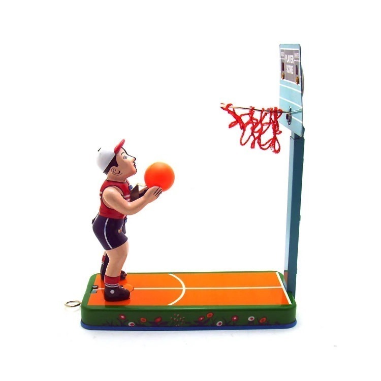 LDL3346# двигаться жестяная пластина. игрушка баскетбол плеер retro Vintage коллекция часы приспособление игрушка подарок 