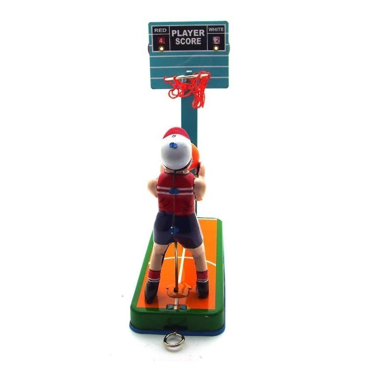 LDL3346# двигаться жестяная пластина. игрушка баскетбол плеер retro Vintage коллекция часы приспособление игрушка подарок 
