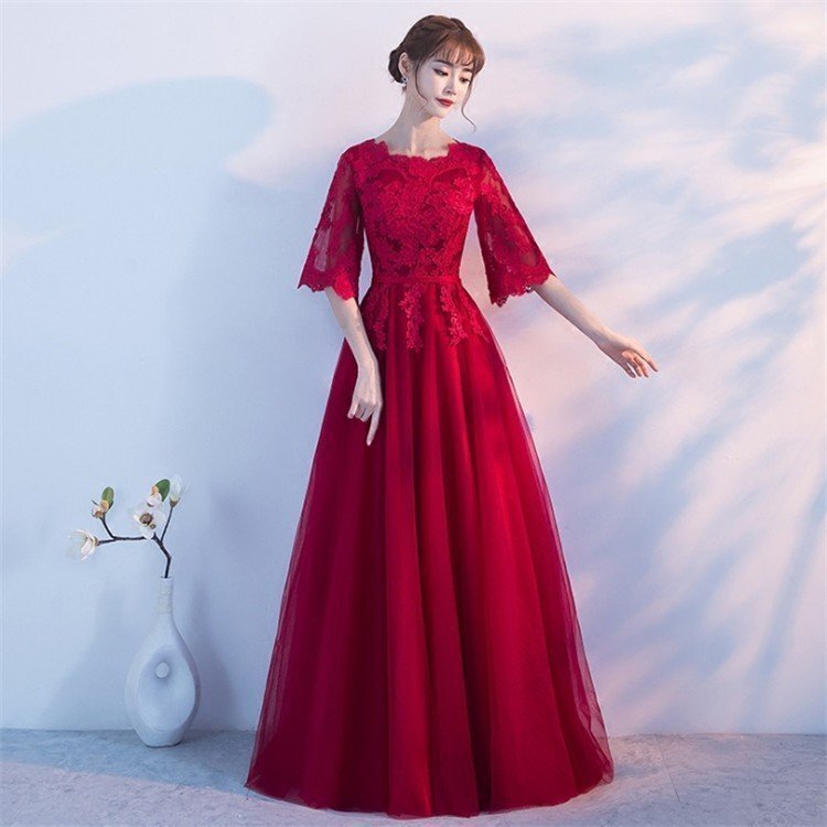 CHQ1645#パーティードレス イブニングドレス 演奏會(huì) ドレス マキシ丈 ロングドレス 演奏會(huì) 結(jié)婚式 ドレス チュール レース マキシ丈
