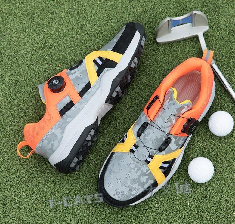 ☆新品3色選択可 高級(jí)品 ゴルフシューズ 感スポーツシューズ ソフトスパイク 強(qiáng)いグリップ軽量弾力性 通気性 防水防滑赤27.0cm