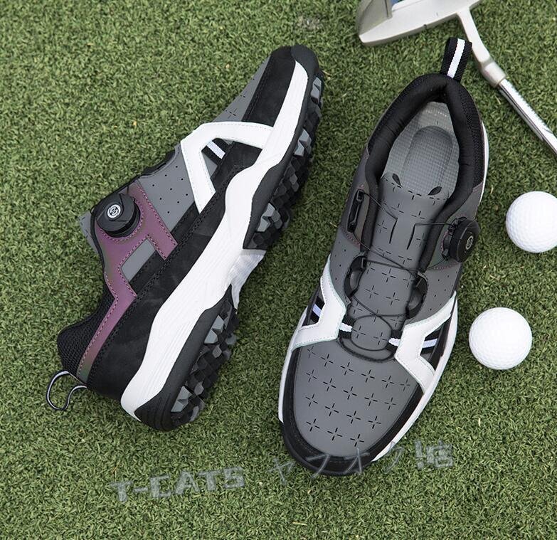☆新品3色選択可 高級(jí)品 ゴルフシューズ 感スポーツシューズ ソフトスパイク 強(qiáng)いグリップ軽量弾力性 通気性 防水防滑オレンジ27.0cm