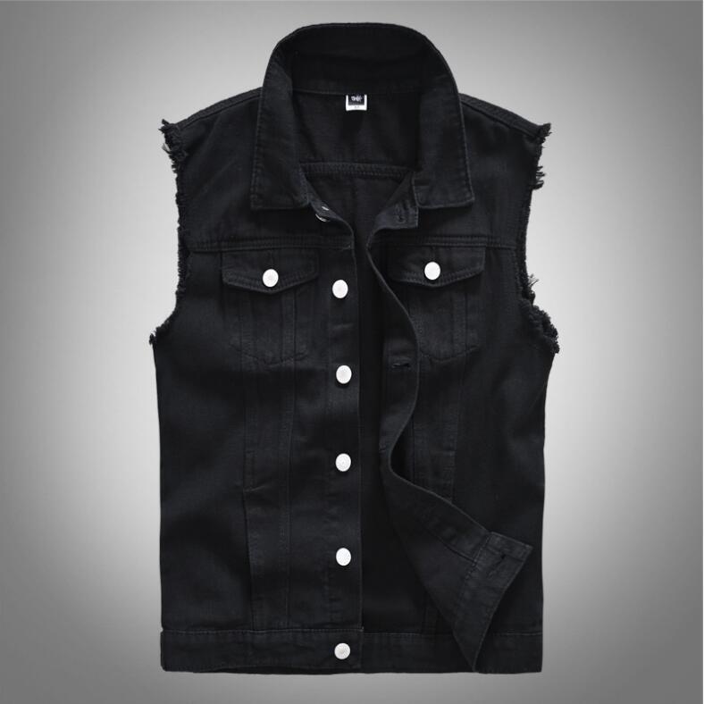 LGH339#デニム ベスト メンズ ダメージ加工 チョッキ スリム 大きいサイズ カジュアル S~6XL