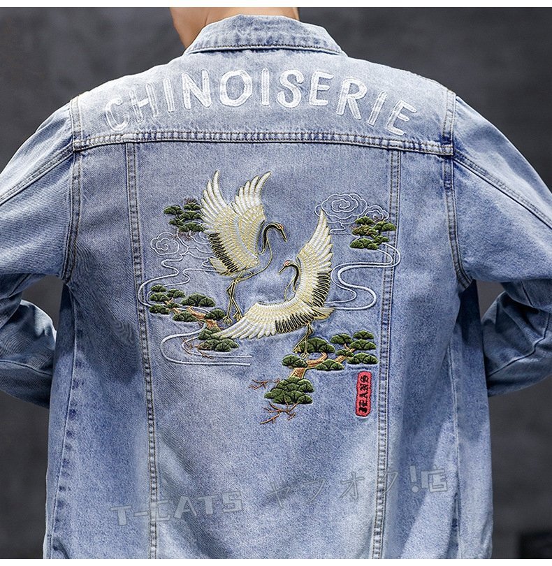 ☆新品ジャンパー ブルゾンアウター 上品質刺繍デニムジャケットメンズ Gジャン ジージャン デニム カバーオール M~5XL