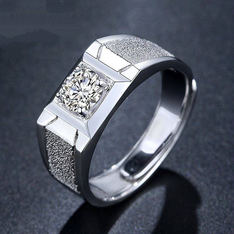 CSN527#贅沢感?お買い得！ダイヤモンド シルバー 指輪 メンズ リング キラキラ輝く 紳士 ビジネス アクセサリー かっこいい 開口 サイズ調(diào)