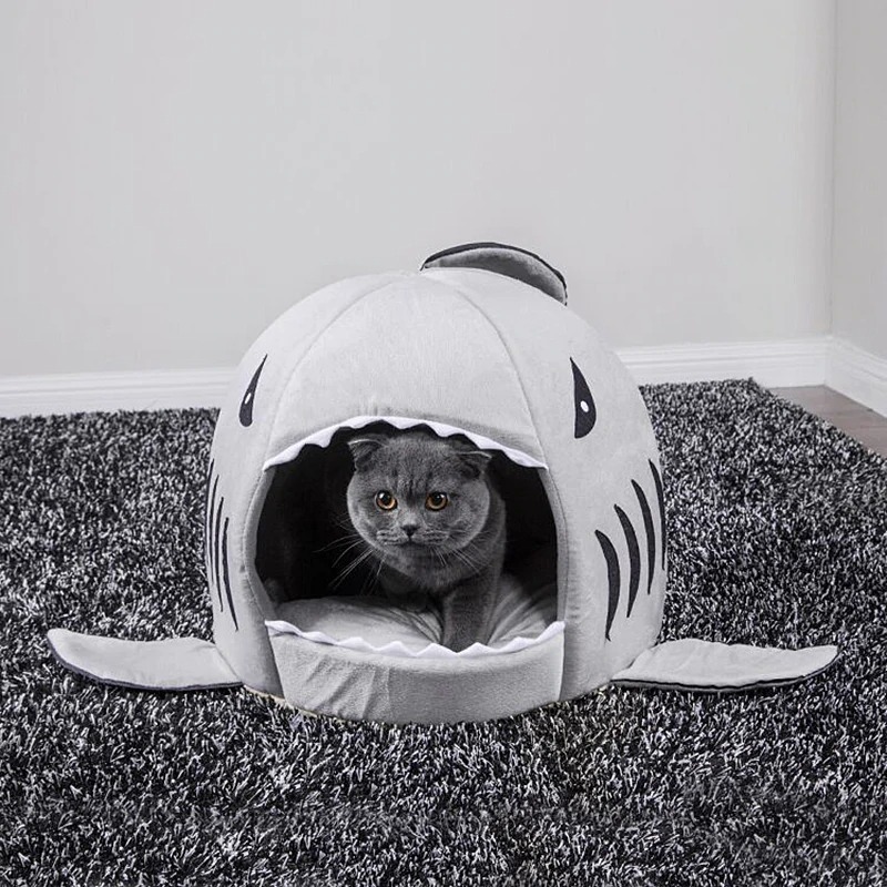 LDL358# シャーク　ハウスペット　ベッド　バスケットクッション　かわいい　カッテンテント　小型犬　貓　マット　S?XSサイズ