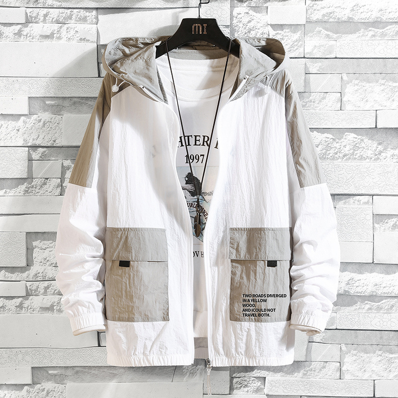 LDL010#ジャケット 夏物 メンズ 薄手 日焼け止めジャケット フード付き 通気性 アウトドア 薄手 コート 大きいサイズ有り パーカー.