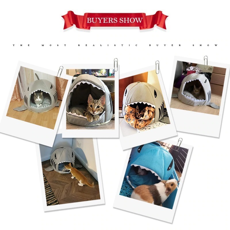 LDL358# シャーク　ハウスペット　ベッド　バスケットクッション　かわいい　カッテンテント　小型犬　貓　マット　S?XSサイズ