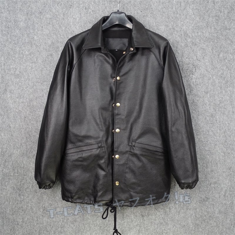 ☆新品レザージャケット 上品　カジュアル　本革 牛革　　ライダースジャケット 　革ジャン Ｓ～3XL　黒