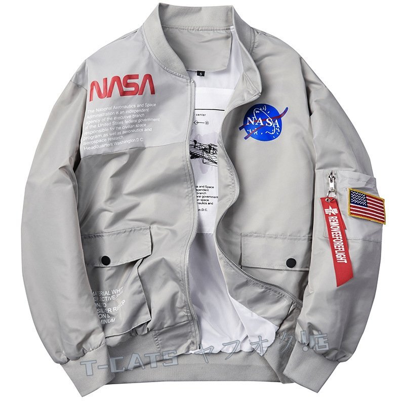 ☆新品ミリタリージャケット メンズ 上着 フライトジャケット　 ジャンパー M～4XL 3色グレー