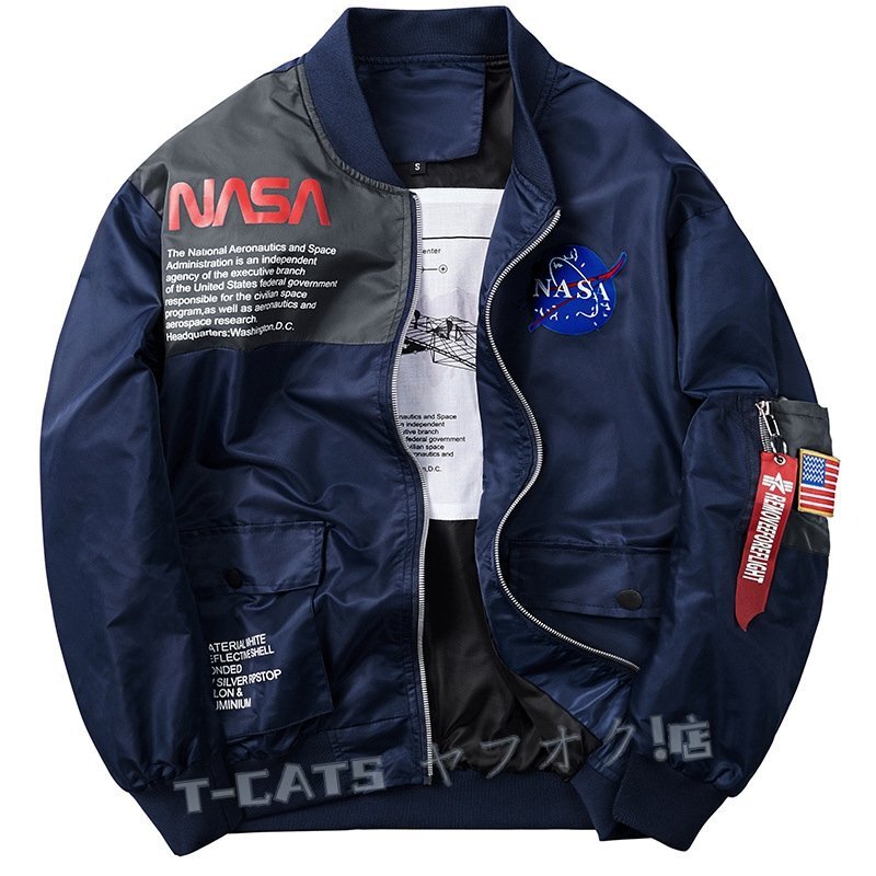 ☆新品ミリタリージャケット メンズ 上着 フライトジャケット　 ジャンパー M～4XL 3色ネイビー