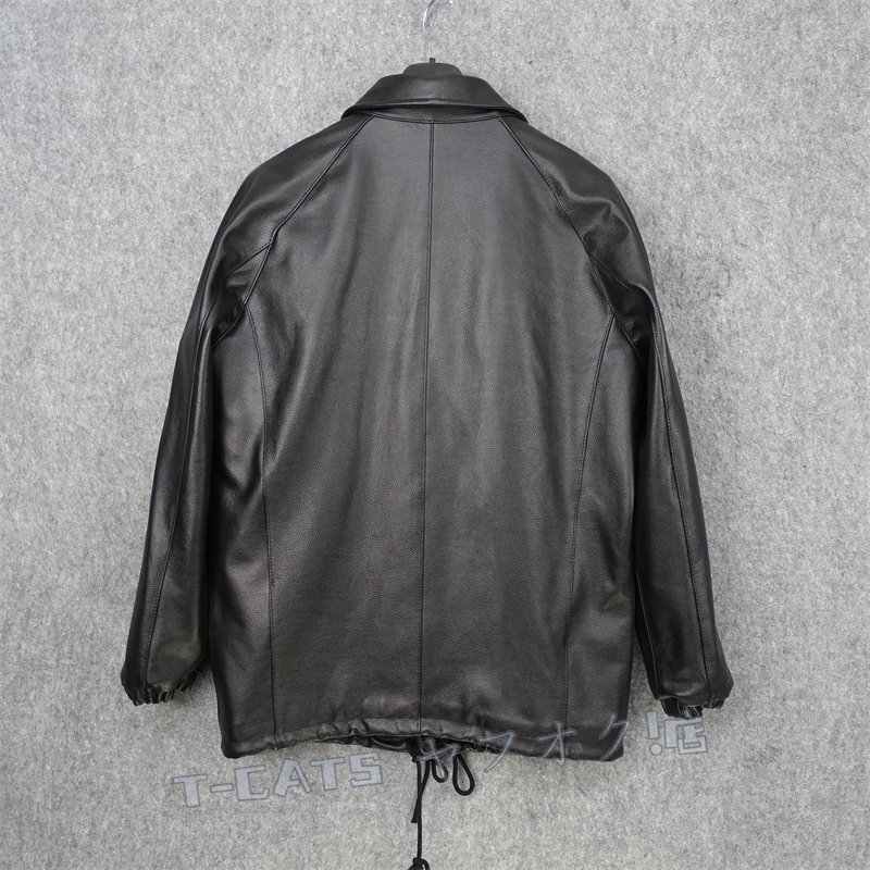 ☆新品レザージャケット 上品　カジュアル　本革 牛革　　ライダースジャケット 　革ジャン Ｓ～3XL　黒