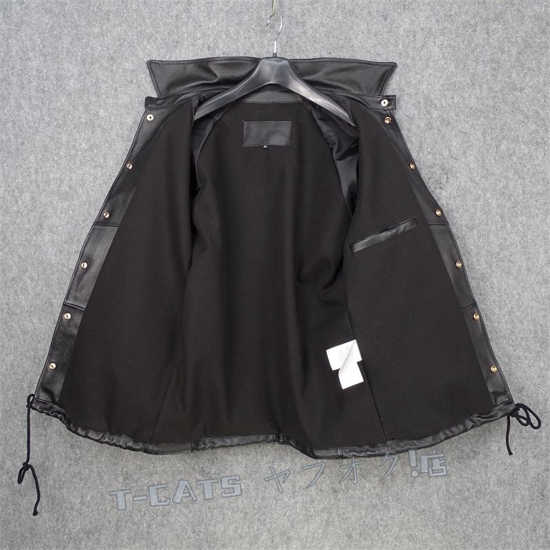 ☆新品レザージャケット 上品　カジュアル　本革 牛革　　ライダースジャケット 　革ジャン Ｓ～3XL　黒
