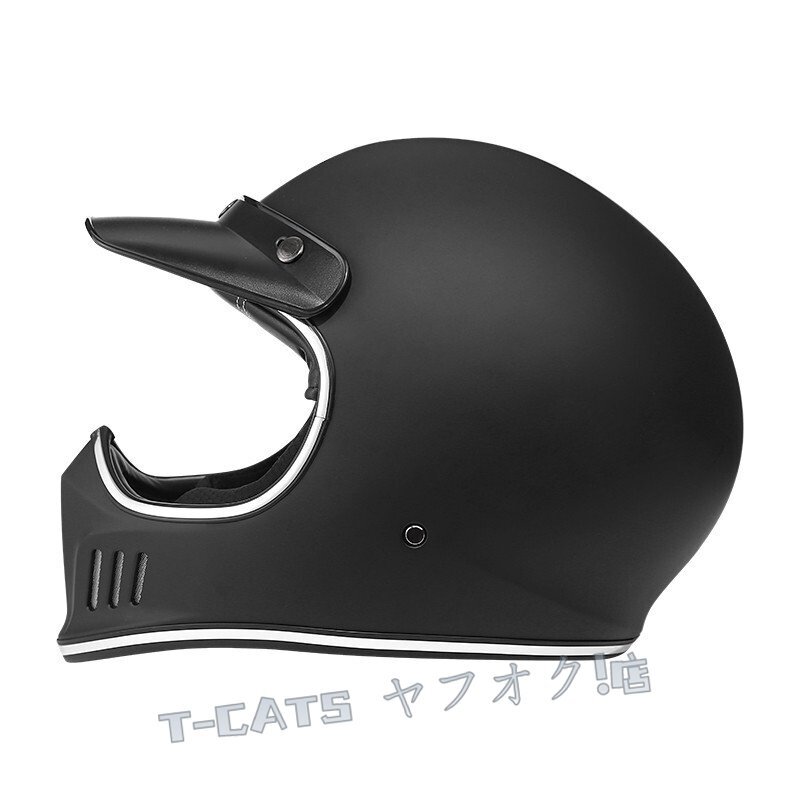 ☆新品オフロードヘルメットレトロハーレーヘルメット男女兼用 フルフェイスヘルメット バイク ヘルメット サイズ M-XXL グレー