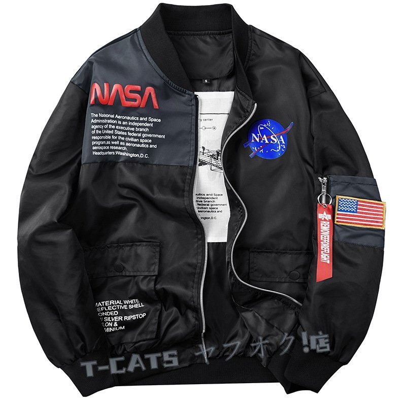 新品☆ミリタリージャケット メンズ 上着 フライトジャケット　 ジャンパー M～4XL 3色 ブラック