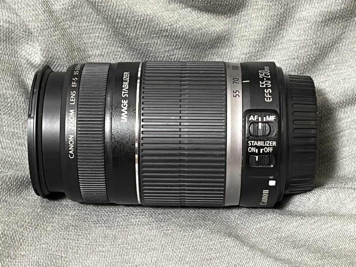 Canon キャノン EFS 55-250mm MACRO 1.1m/3.6ft IMAGE STABILIZER レンズキャップ無し動作未確認