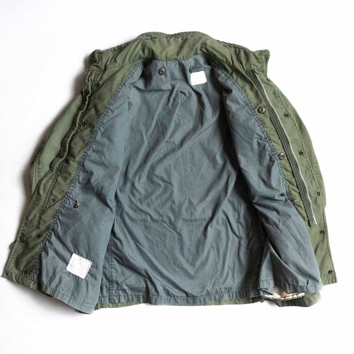 [60S/ серый подкладка ]US ARMY[M-65 2nd поле жакет ]MEDIUM-SHORT aluminium Zip 60 годы 2410440