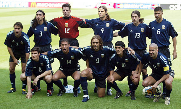 02W杯 アルゼンチン AFA(H)#16 AIMAR パブロ?アイマール 選手用半袖 2002 World CUP仕様 M