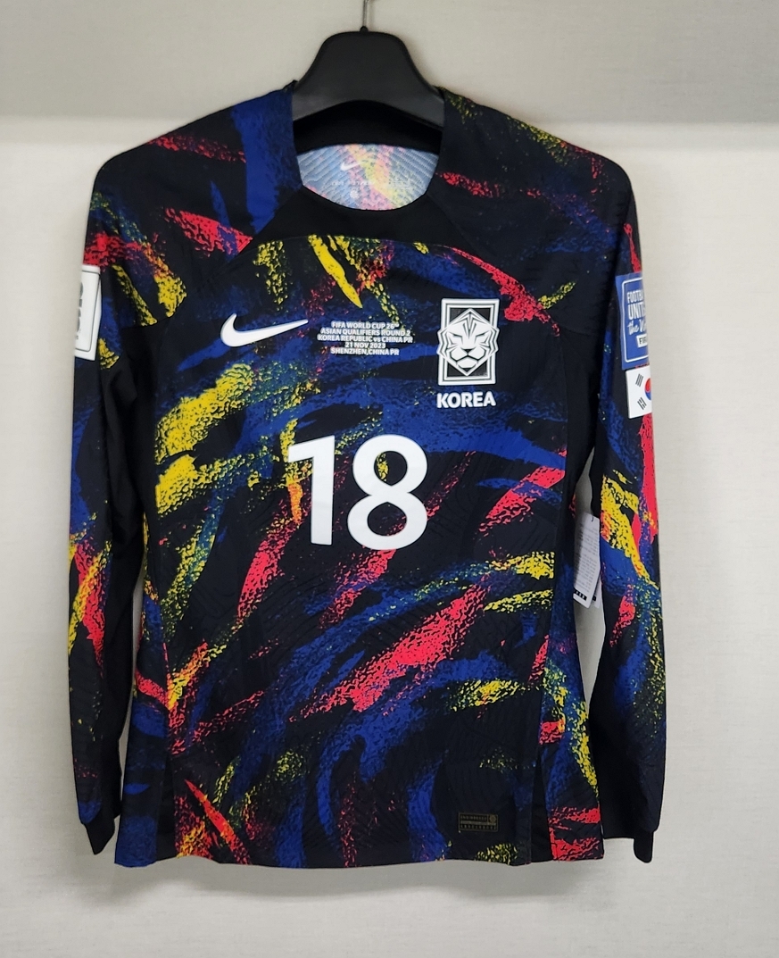 2022-23 韓國 KFA Korea(A)#18 李剛仁 Lee Kang-in 選手用長袖 2026W杯予選 中國戦仕様 M or L or XL