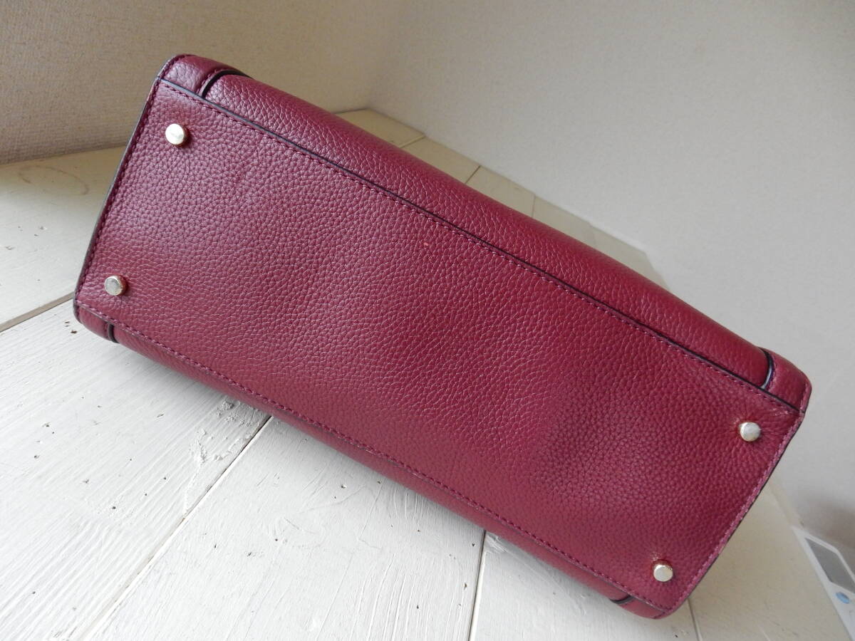  телячья кожа *kate spade( Kate * Spade )*B5 соответствует *5 карман *2WAY ручная сумочка ( плечо ремень имеется ) вино цвет 
