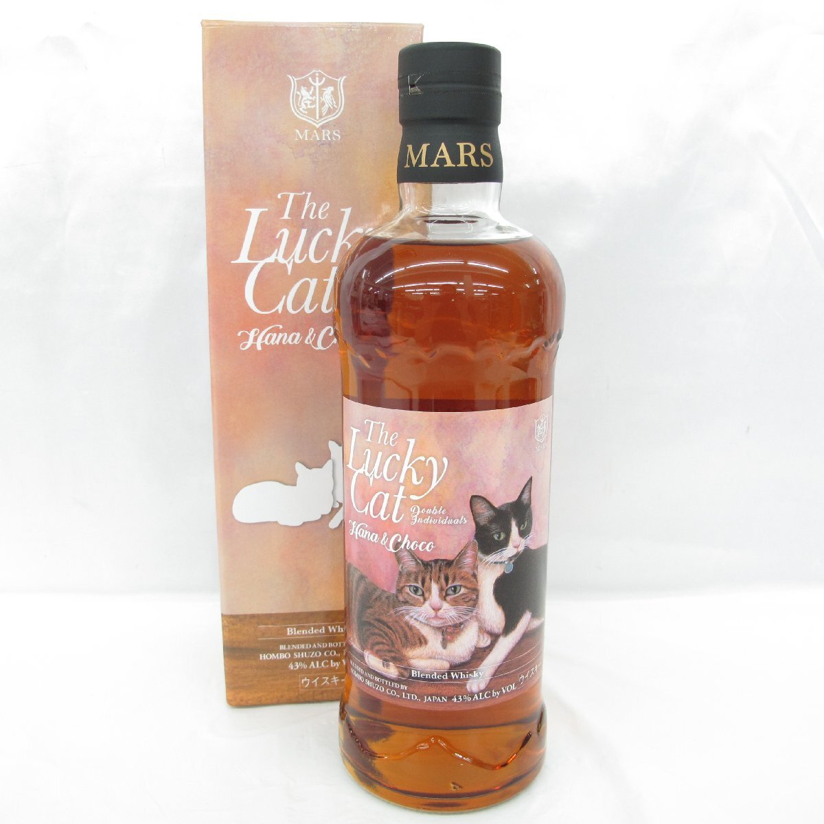 【未開栓】MARS マルス ザ・ラッキーキャット ハナ＆チョコ ブレンデッド ウイスキー 700ml 43% 箱付 11684576 1010