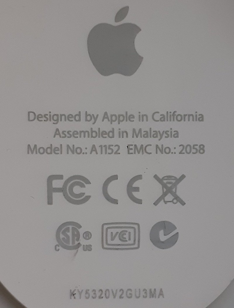4962 ジャンク Apple Mighty Mouse A1152 マイティマウス アップル USB光學(xué)マウス