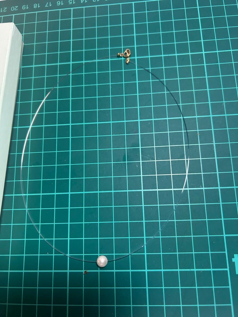 K18 真珠　ワンポイントネックレス