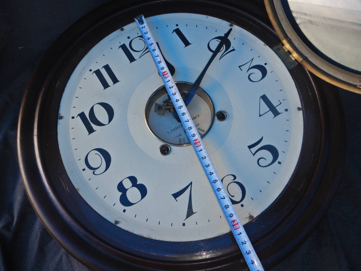 アンティーク UTILITY CLOCK 丸時計 欅の寄木造り 掛時計 柱時計 アンティーク UTILITY CLOCK 丸時計 欅の寄木造り 掛時計 柱時計