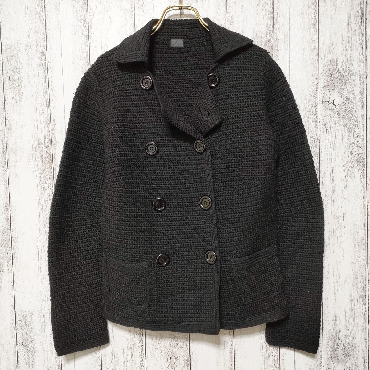 MELROSE メルローズ　ニットジャケット　ウール　ブラック