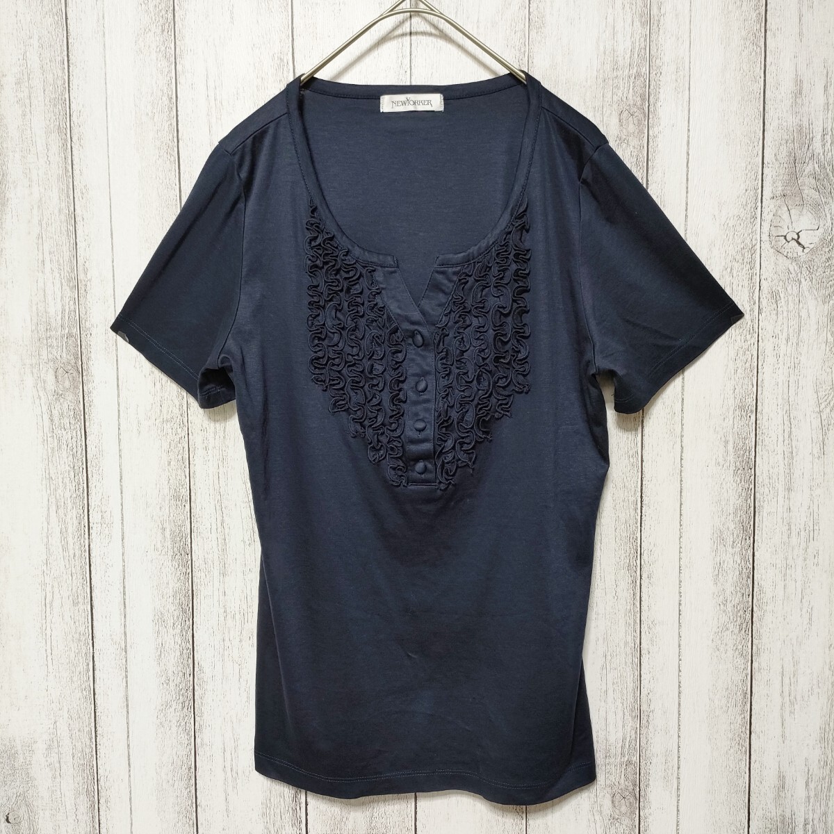 NEWYORK ニューヨーカー (L)　半袖トップス　リヨセル コットン Tシャツ カットソー