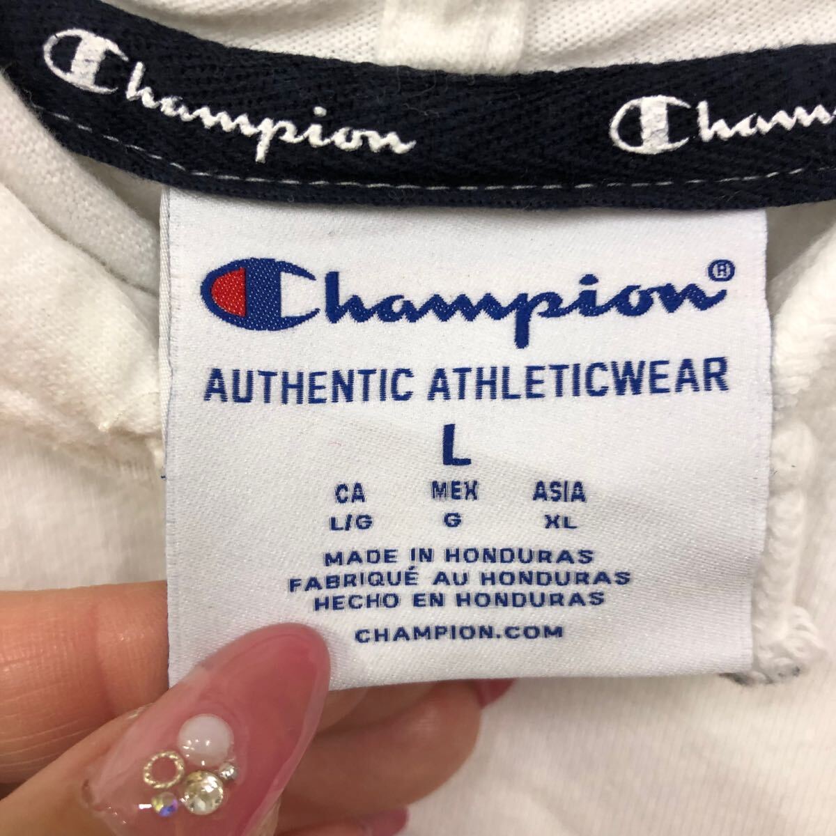 Champion Champion sweat Parker pull oversize XL white men's tops there is no highest bid (8)