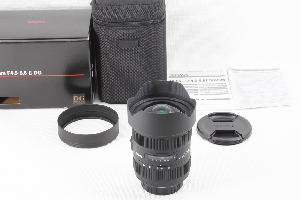 極上品◆SIGMA シグマ 12-24mm F4.5-5.6 Ⅱ DG HSM Nikon ニコン◆超広角ズームレンズ/a-9487