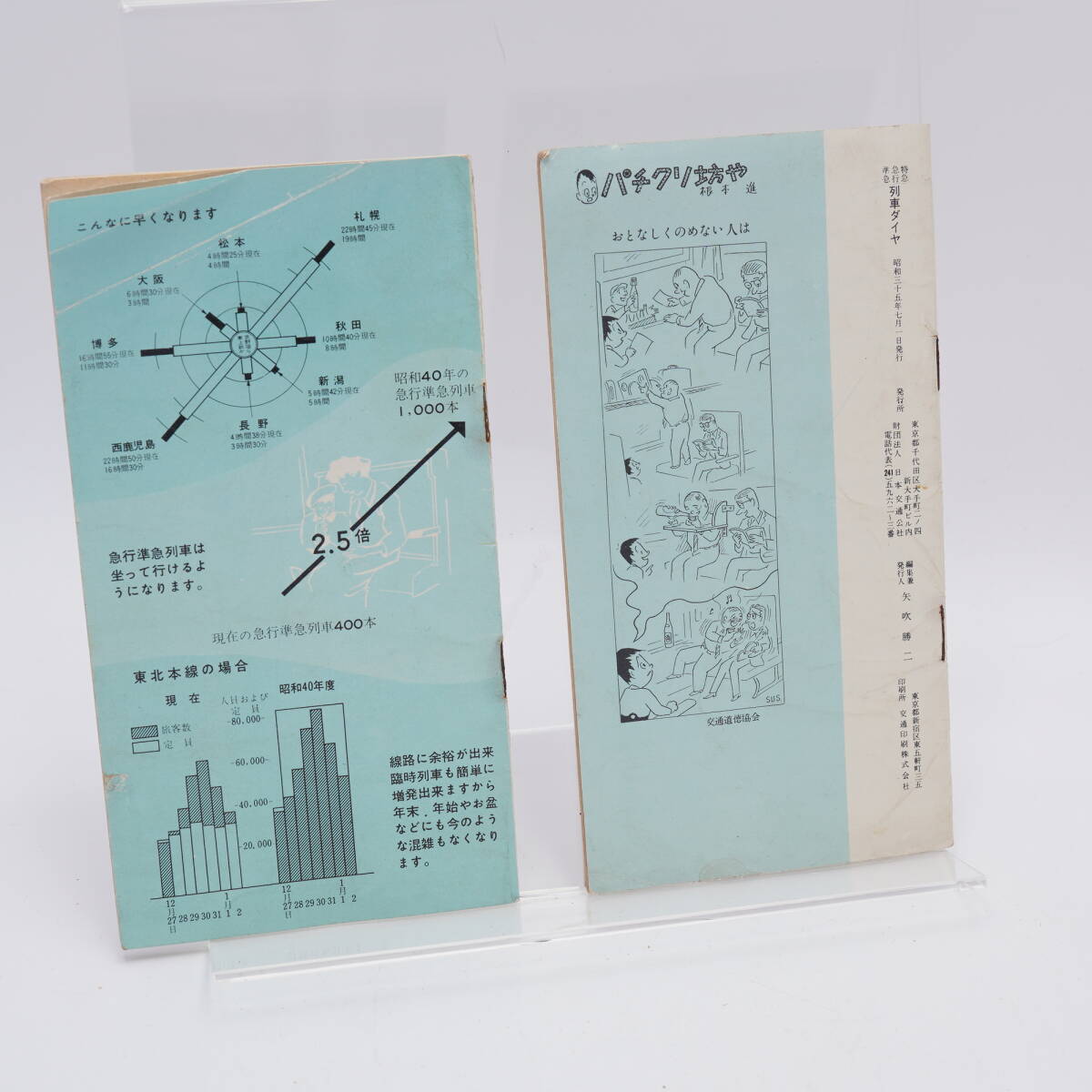 國鉄『特急 急行 準急 列車ダイヤ』昭和35年 3月1日改正 7月1日現(xiàn)在 2冊セット　はつかり つばめ　