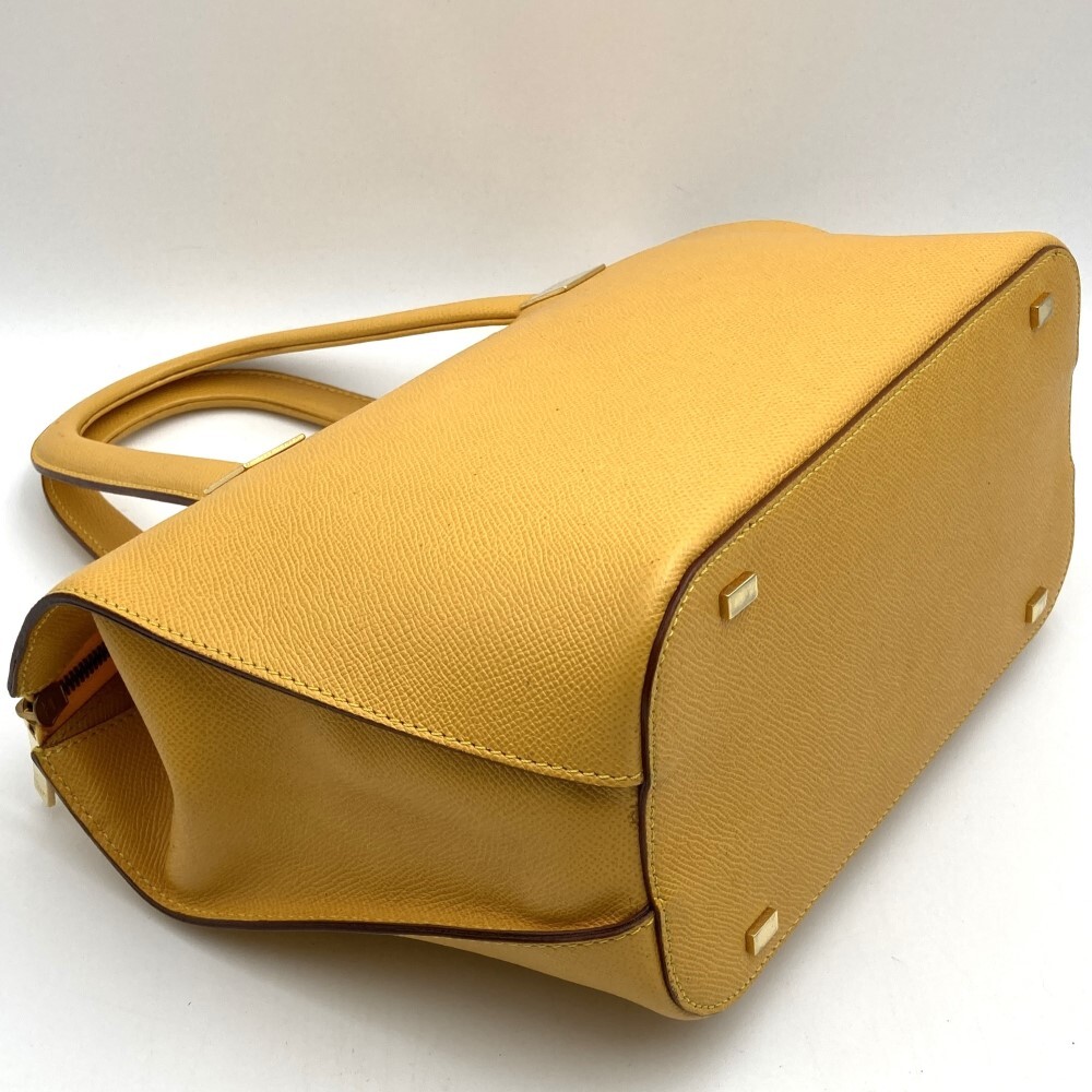 10％OFF!!!セール【6/11まで】CELINE セリーヌ MC97 2 ハンドバッグ 2WAY ショルダーバッグ イエロー 黃色 レザー