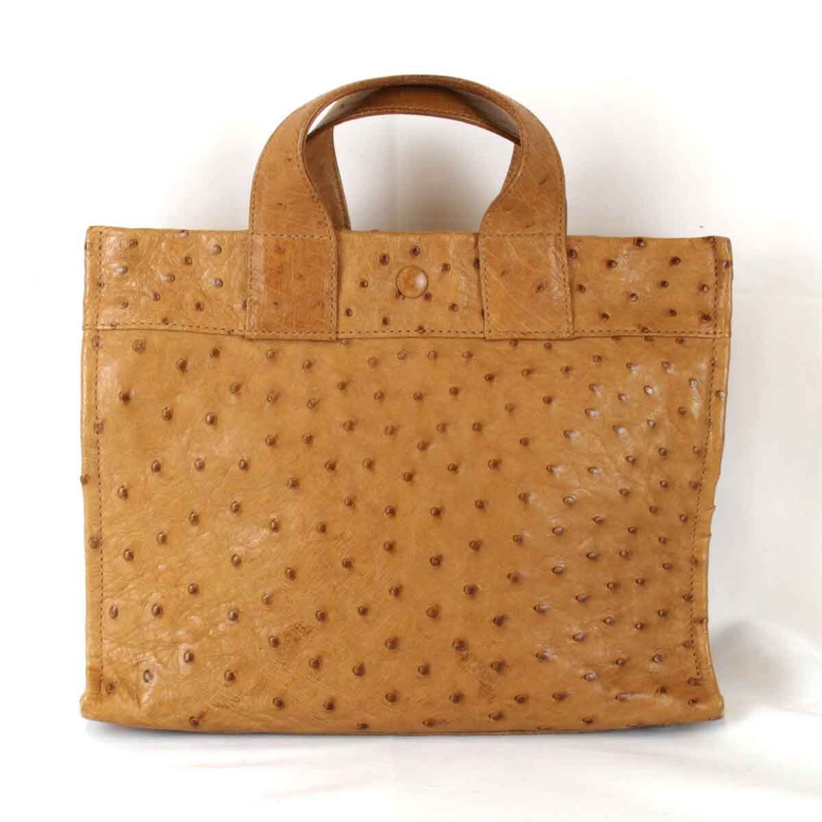 『USED』 ハンドバッグ ブラウン オーストリッチ