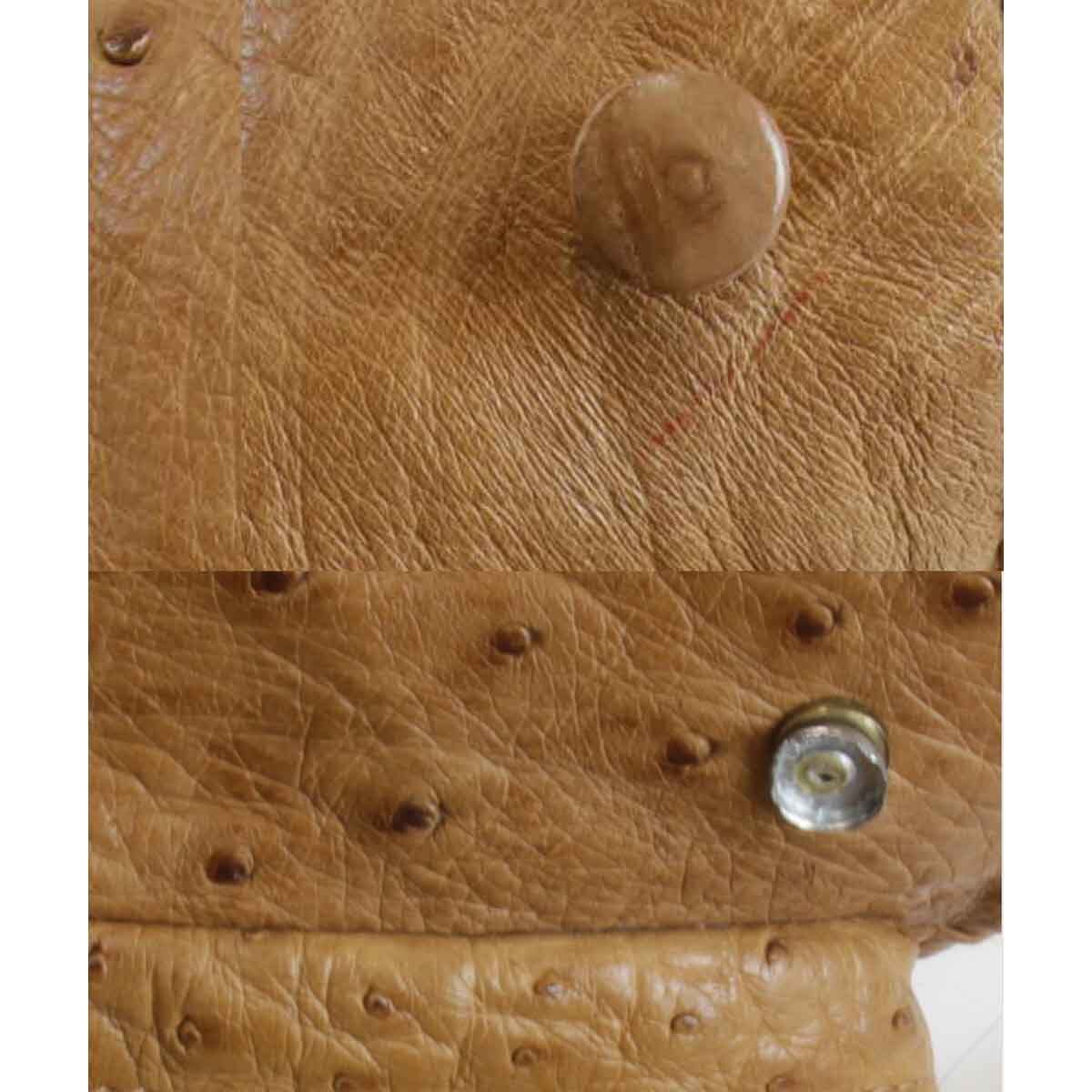 『USED』 ハンドバッグ ブラウン オーストリッチ