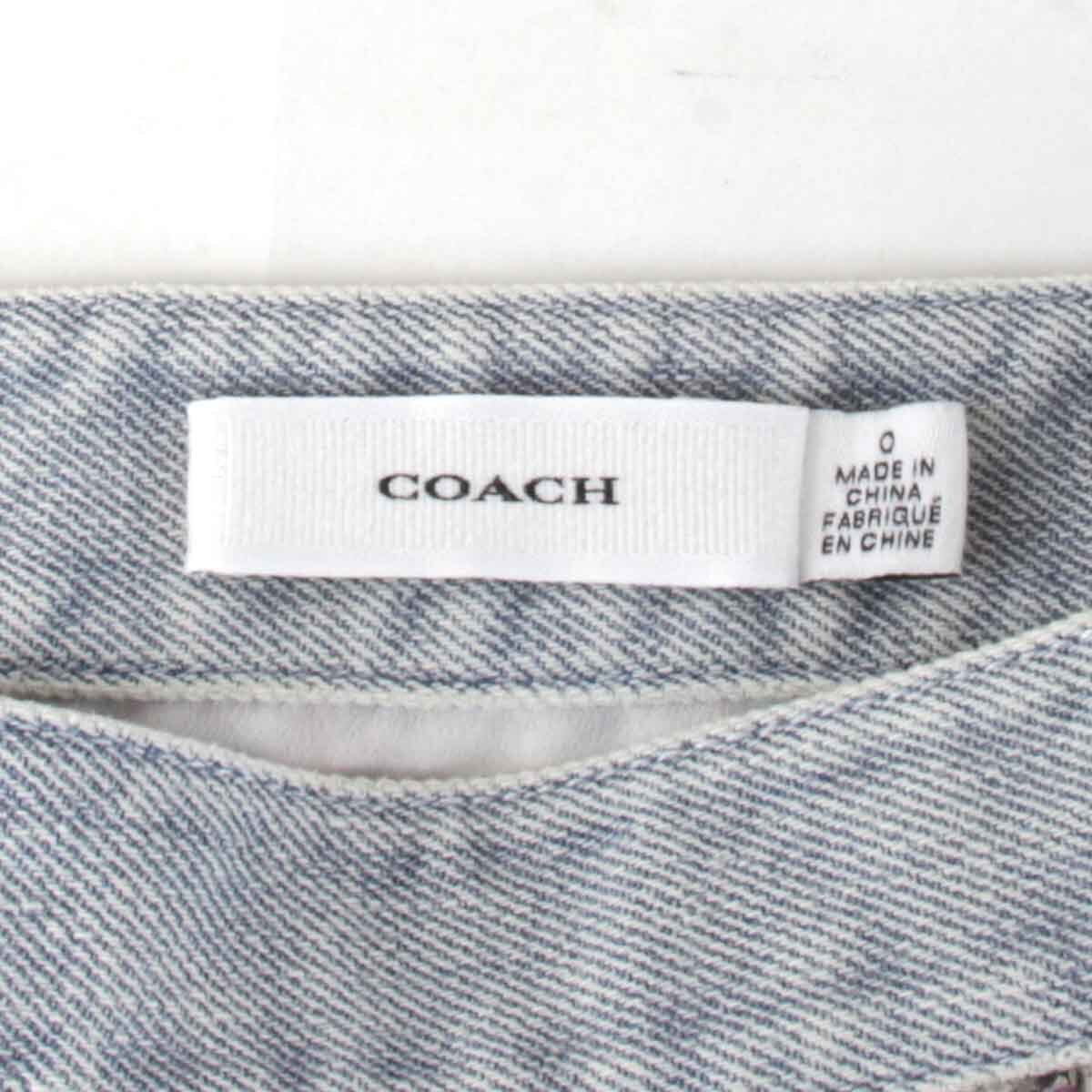 美品『USED』 COACH コーチ デニム/花柄スカート スカート マルチカラー シルク/ポリエステル /コットン