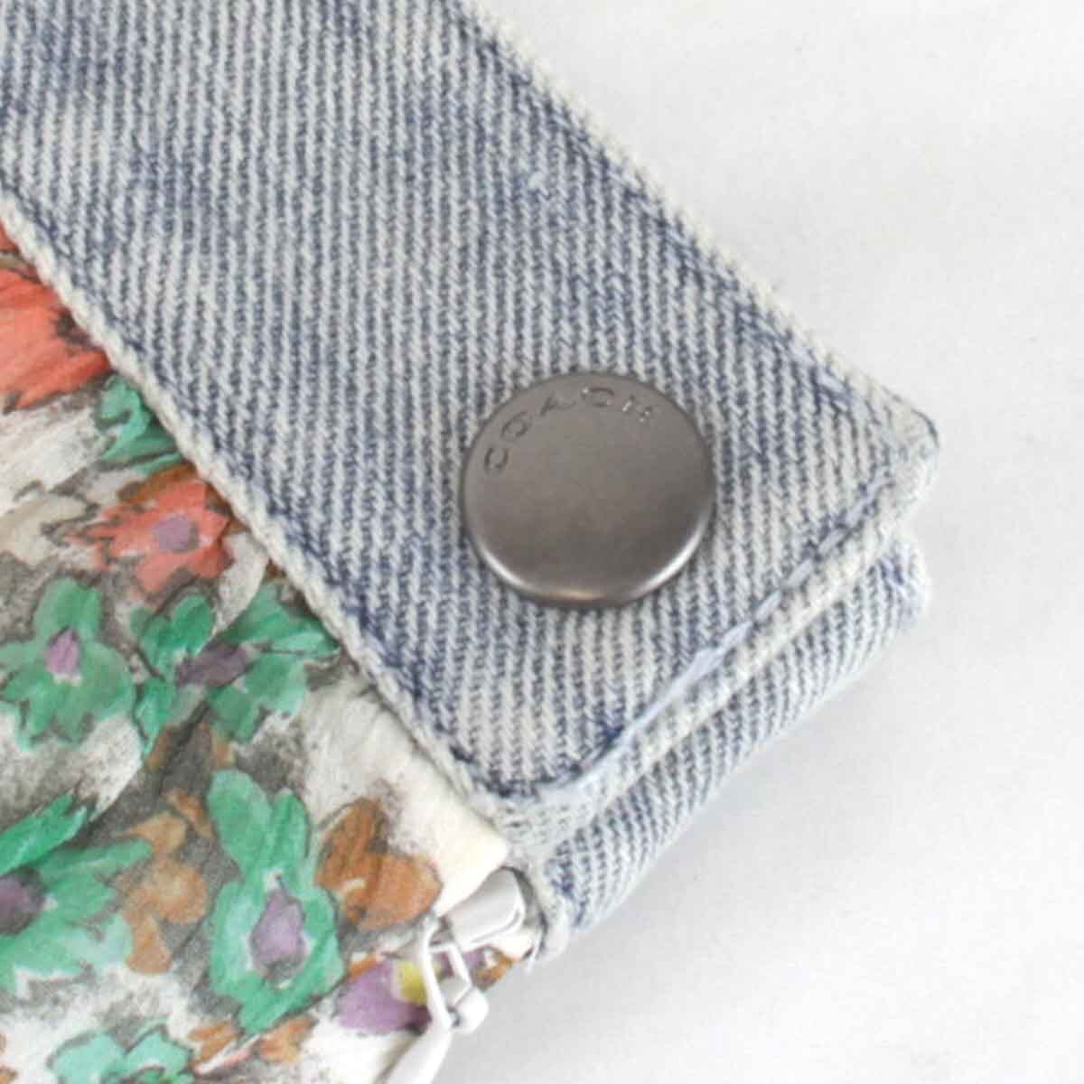 美品『USED』 COACH コーチ デニム/花柄スカート スカート マルチカラー シルク/ポリエステル /コットン